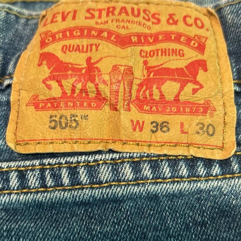 Mens LEVI STRAUSS & Co. 505 Denim Jeans 36/30 Blue EUC - Picture 6 of 8